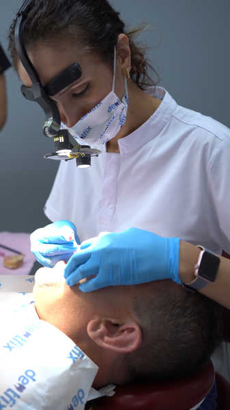 Dr. Ayse Atay performing full mouth rehabilitation